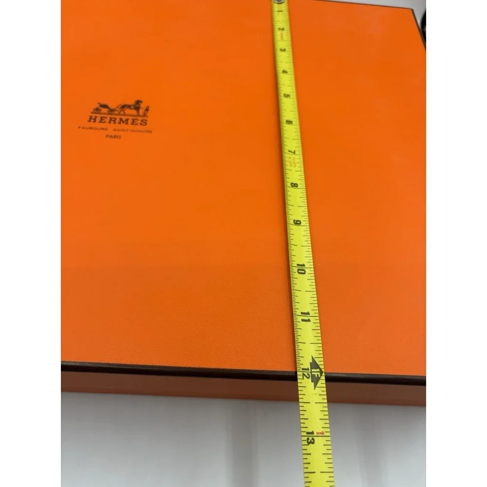 Hermes Empty Orange Box Tissue Paper Leather Booklet 17